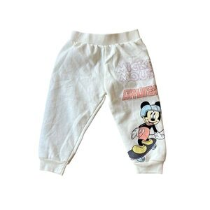 🌼 5/$20 Disney Baby Mickey Mouse Sweatpants 18M White Jogger Pants Toddler Boys
